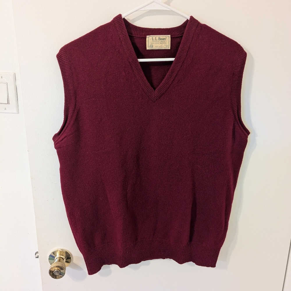 L.L. Bean Men's Burgundy Sweater Vest